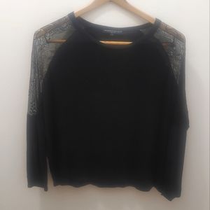 Generation Love | Long-Sleeve Floral Mesh Combo Top in Black